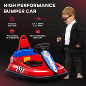 Bumper Car for Kids, 360° Rotation 6V Electric Ride On Bumper, Red
