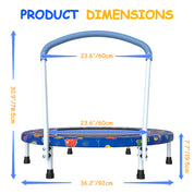 36inch Mini Trampoline For Kids Ages 1-6 Indoor Outdoor Trampoline With Handle  For Kids