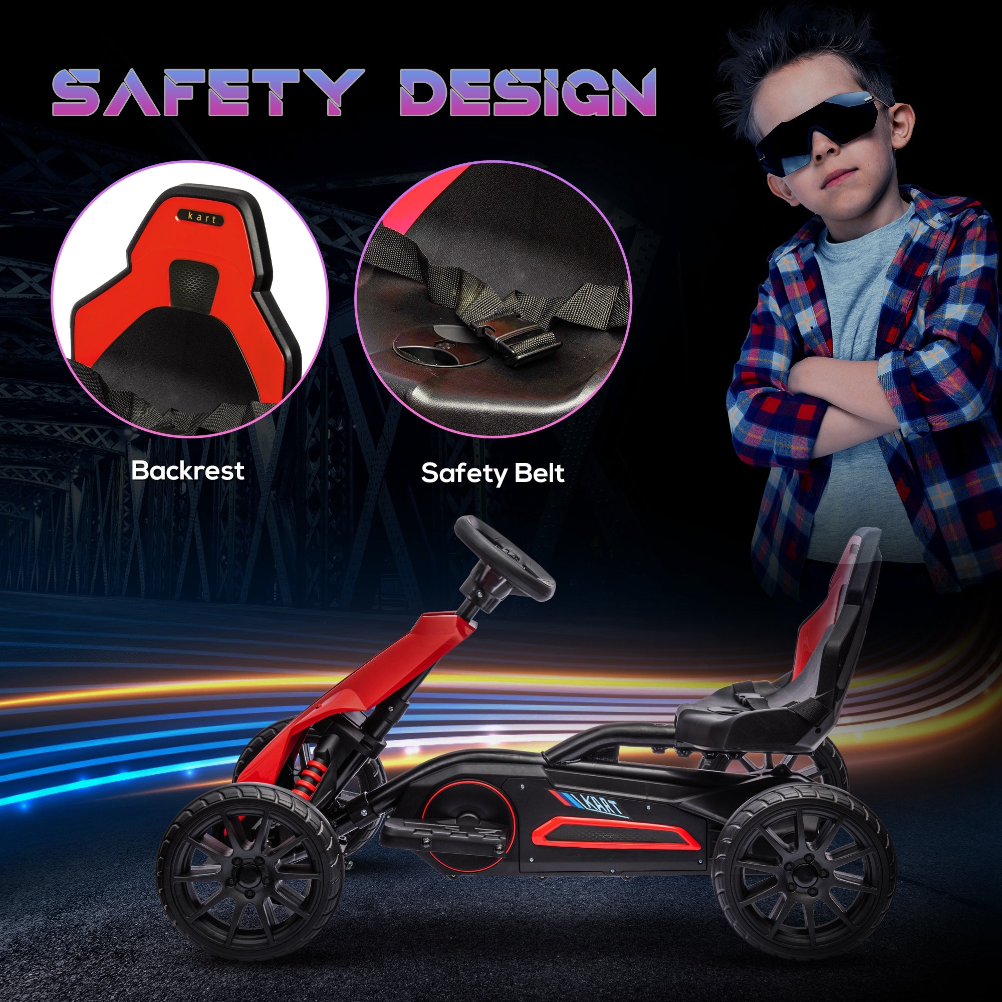 12V Electric Go Kart for Kids w/ Adjustable Speed