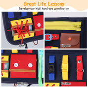 1Set Kids Busy Board Sensory Activity Board Preschool Learning Toys Montessori Educational Gift For 1 To 6 Years Old Baby Toddler Girls Boys