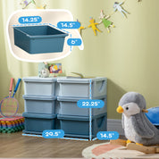 3 Tier Kids Storage Unit, Toy Organizers And Storage With 6 Drawer Chest For Kids Bedroom Nursery Kindergarten Living Room For Boys Girls Toddlers, Blue
