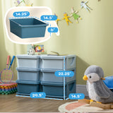 3 Tier Kids Storage Unit, Toy Organizers And Storage With 6 Drawer Chest For Kids Bedroom Nursery Kindergarten Living Room For Boys Girls Toddlers, Blue