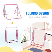 Folding Gymnastics Bar for Kids, Adjustable Height, Bubble Gum Pink