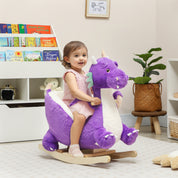 Baby Rocking Horse, Kids Ride On Toy with Realistic Dragon Roar and Safety Belt for Kids 18–36 Months, Purple