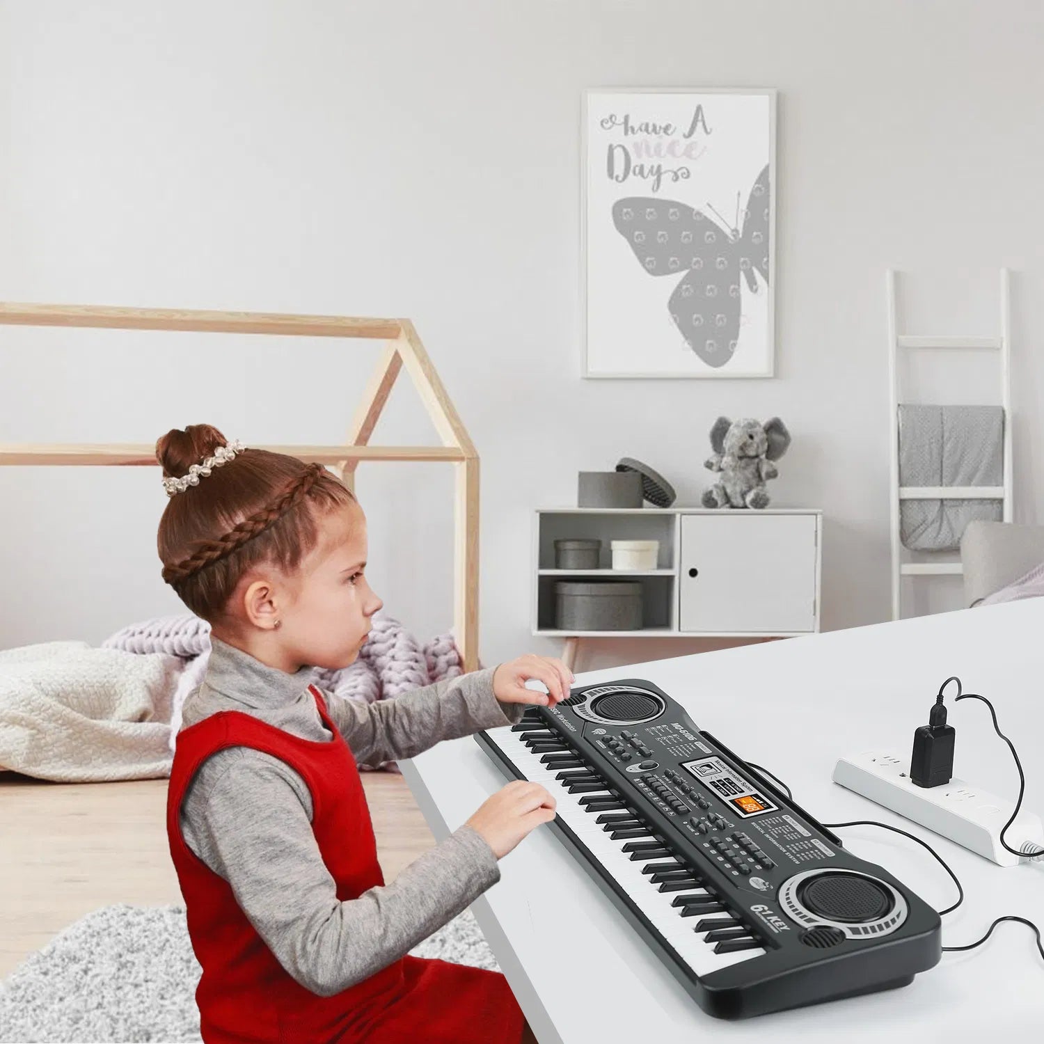 61 Keys Digital Music Electronic Keyboard Electric Piano Musical Instrument Kids Learning Keyboard W Microphone For Beginners Kids Girls Boys Adults