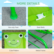 Porch Swing for Kids with Adjustable Canopy to Block Sun at Angles, Kids Swing Chair with Seatbelts, Frog Pattern, Gift for Kids Ages 3-6, Green