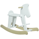 Wooden Rocking Horse Toddler Baby Ride-on Toys for Kids 1-3 Years with Classic Design & Solid Workmanship, White