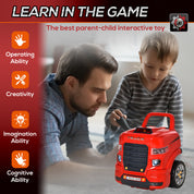 Mechanic Kids Truck Engine Toy Set, Car Service Play Set, Red