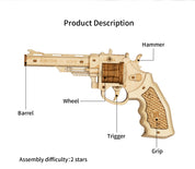 Robotime ROKR Revolver Gun Model Toys 3D Wooden Puzzle Games Crafts Gift For Children Kids Boys Birthday Christmas Gift Dropship