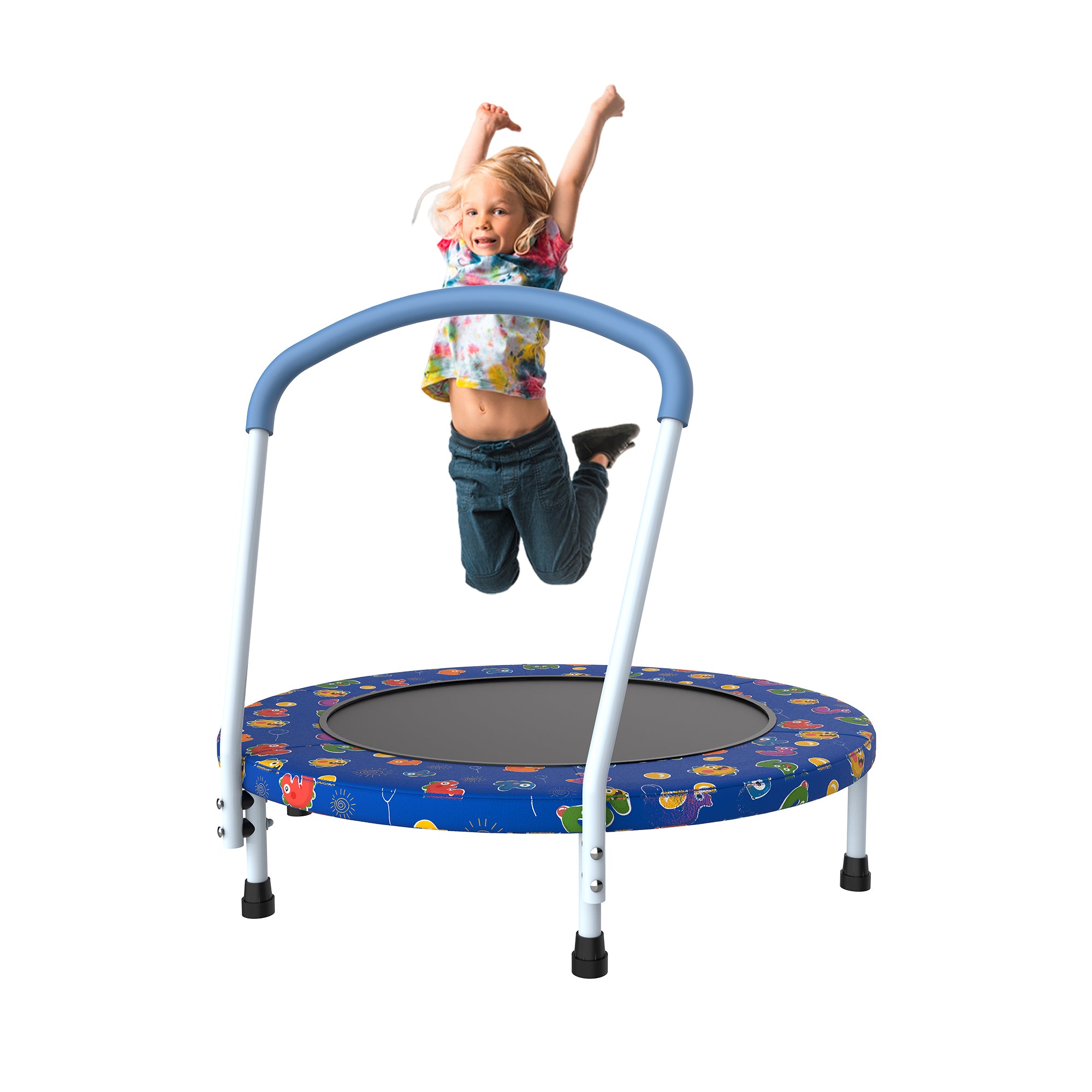 36inch Mini Trampoline For Kids Ages 1-6 Indoor Outdoor Trampoline With Handle  For Kids