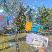 Bubble Gun Rocket 69 Holes Soap Bubbles Machine Gun Shape Automatic Blower With Light Toys For Kids Pomperos