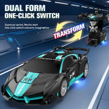 Transforming Car Robot, One-Button Deformation R&C Toy Car, 1-18 Scale 360' Rotating Drifting, Toys Suitable For Kids Over 3 Years Old, Educational Toys, Children's Day Gift, Birthday