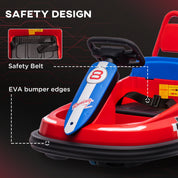 Bumper Car for Kids, 360° Rotation 6V Electric Ride On Bumper, Red