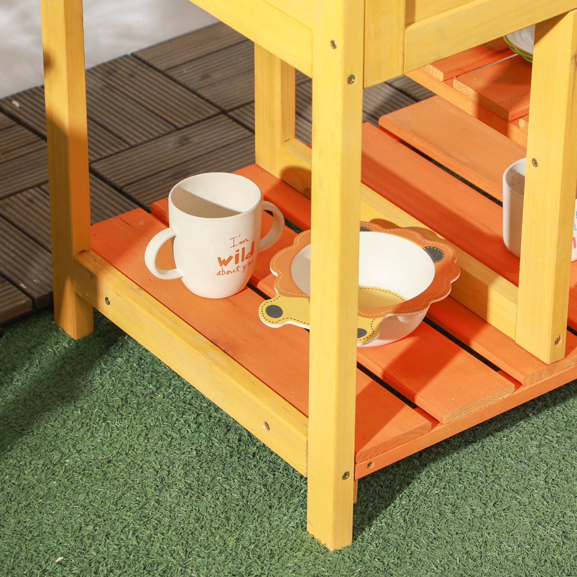 Mud Kitchen for Kids Outdoor Kitchen Playset w/ Realistic Kitchen Toys, Faucet Sink Storage Shelves for Ages 3-8 Years