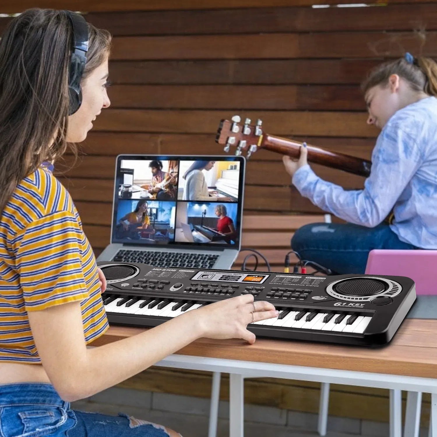 61 Keys Digital Music Electronic Keyboard Electric Piano Musical Instrument Kids Learning Keyboard W Microphone For Beginners Kids Girls Boys Adults