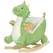 Baby Rocking Horse, Kids Ride On Dragon Toy with Realistic Dragon Roar and Safety Belt for Kids 18–36 Months, Green