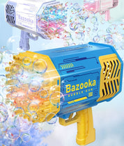 Bubble Gun Rocket 69 Holes Soap Bubbles Machine Gun Shape Automatic Blower With Light Toys For Kids Pomperos