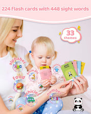 Talking Flash Cards,Kids Toddler Flash Cards With 448 Sight Words,Montessori Toys,Autism Sensory Toys,Speech Therapy Toys,Learning Educational Gifts For Age 1 2 3 4 5 Years Old Boys And Girls