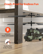 RC Helicopter 3.5 Channel Military Transport Mini Aircraft Toy For Kids Present